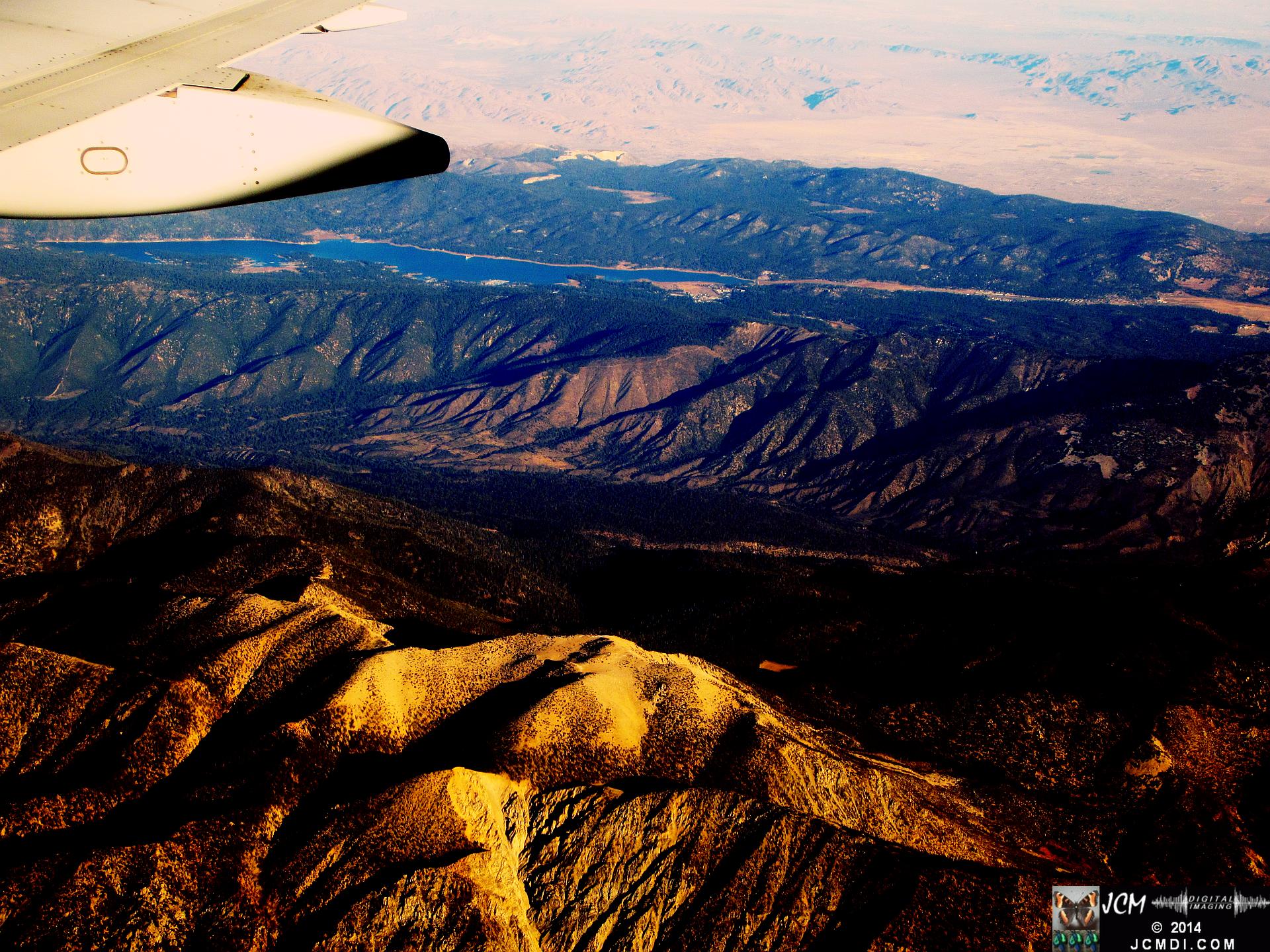 Flying over San Gorgonio Mt and Big Bear Lake